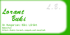 lorant buki business card