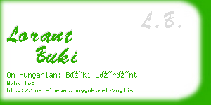 lorant buki business card